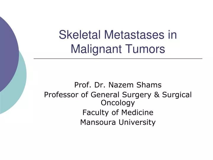 skeletal metastases in malignant tumors