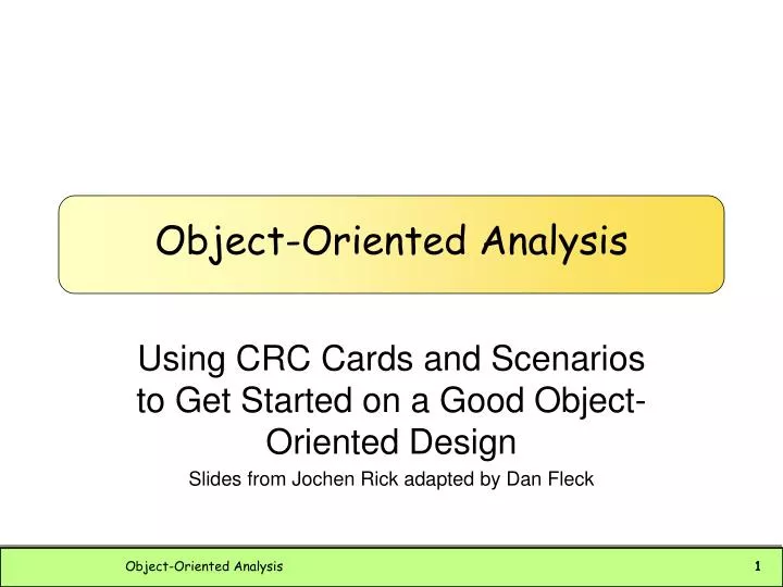 object oriented analysis