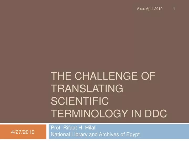 the challenge of translating scientific terminology in ddc