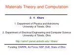 Materials Theory and Computation - slide 1