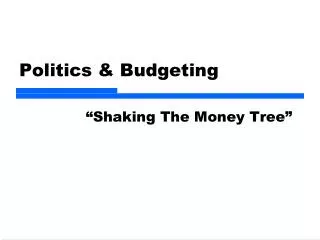 Politics &amp; Budgeting