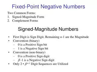 Fixed-Point Negative Numbers