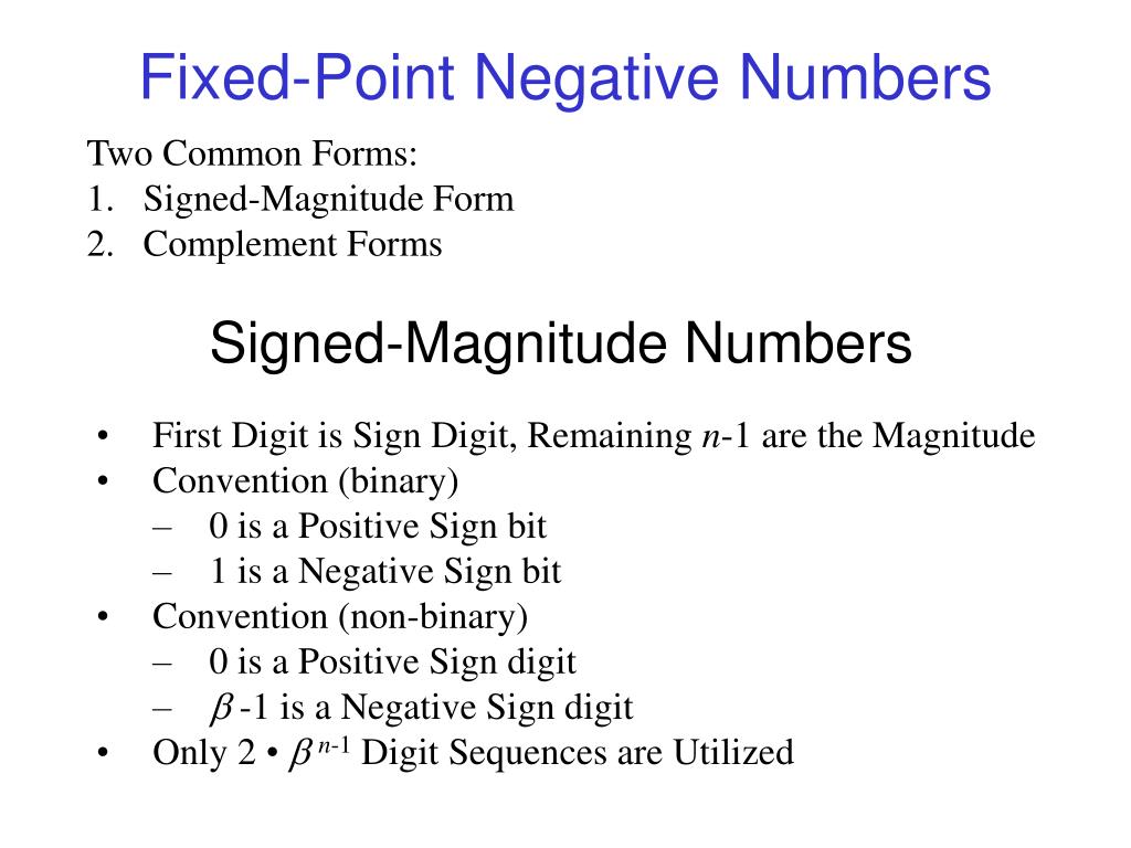 PPT - Fixed-Point Negative Numbers PowerPoint Presentation, free ...