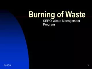 Burning of Waste