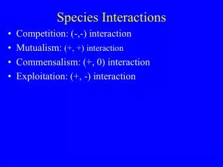 Species Interactions