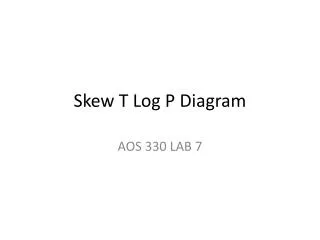 Skew T Log P Diagram