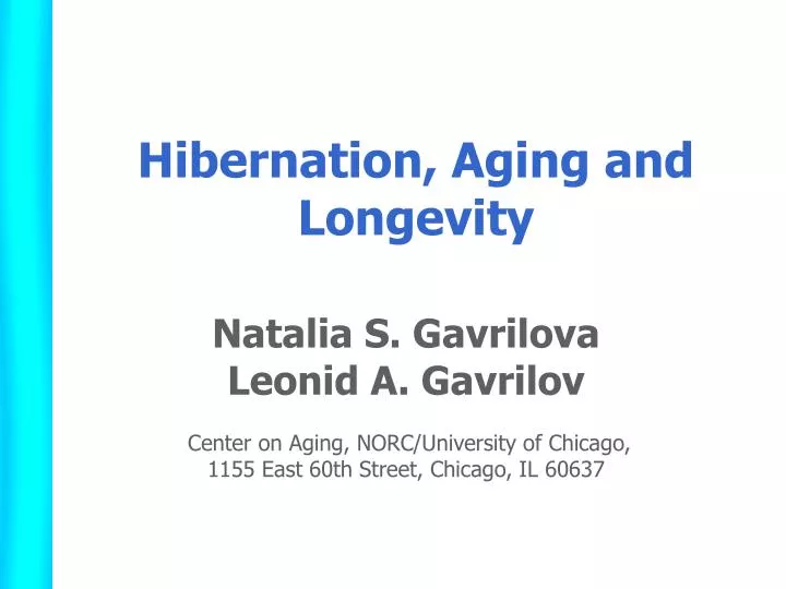 hibernation aging and longevity