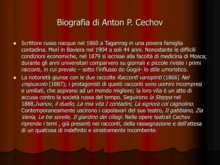 biografia di anton p cechov