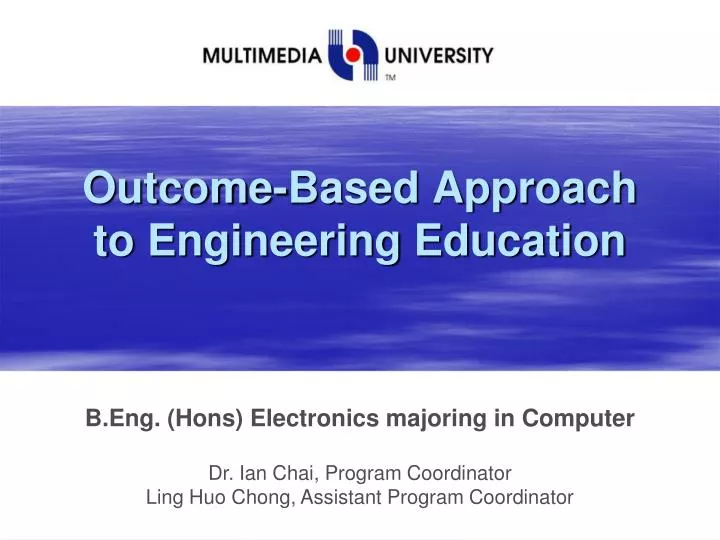 outcome based approach to engineering education