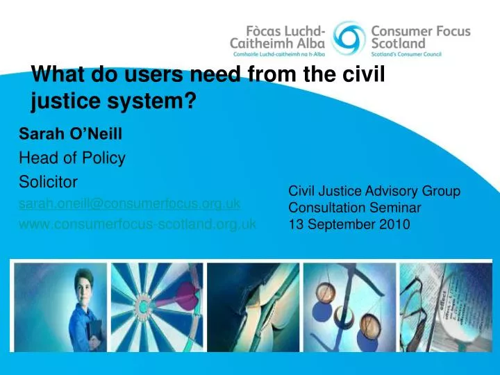what do users need from the civil justice system