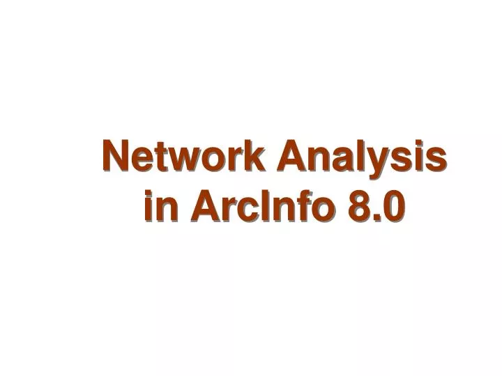 network analysis in arcinfo 8 0