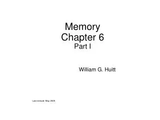 Memory Chapter 6 Part I