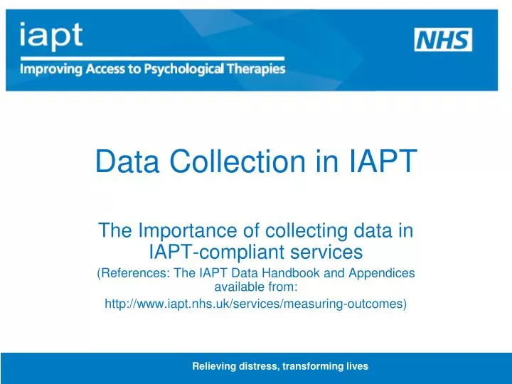 data collection in iapt