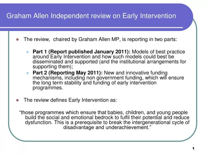 graham allen independent review on early intervention