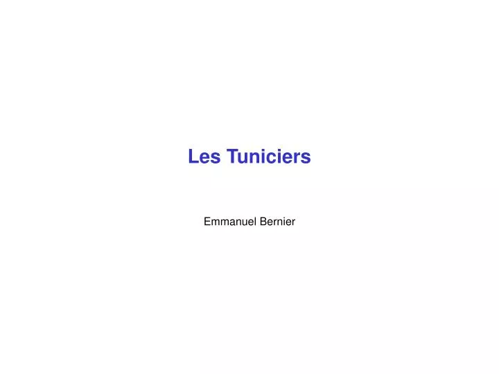 les tuniciers