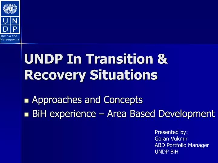 undp in transition recovery situations