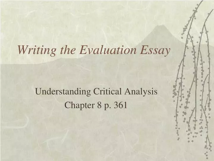 writing the evaluation essay