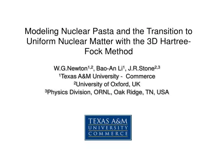 modeling nuclear pasta and the transition to uniform nuclear matter with the 3d hartree fock method