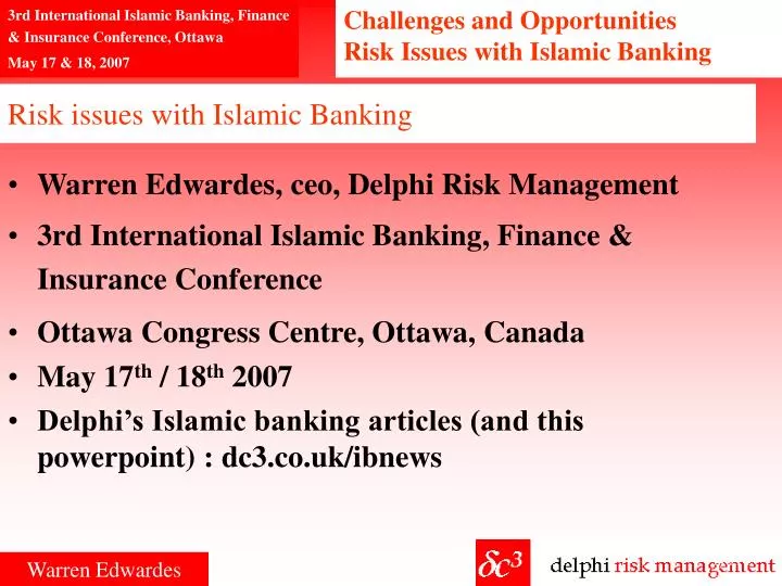 risk issues with islamic banking
