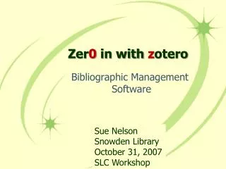 Zer 0 in with z otero