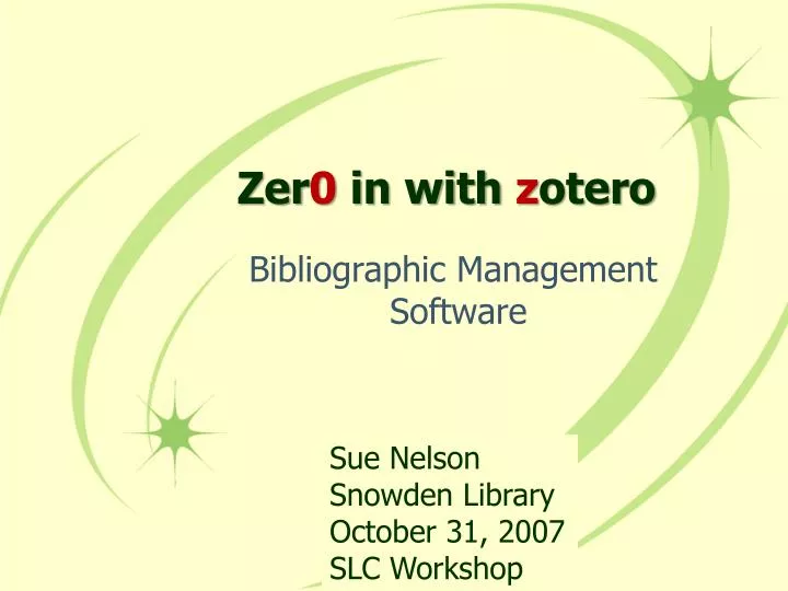 zer 0 in with z otero