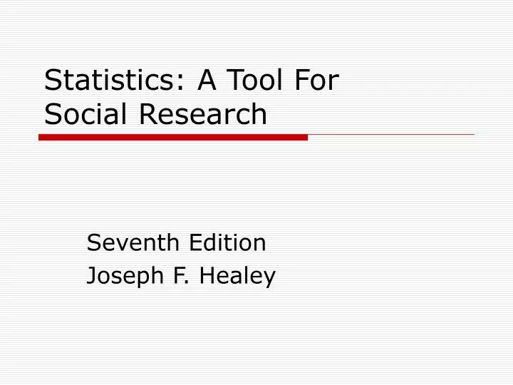 statistics a tool for social research