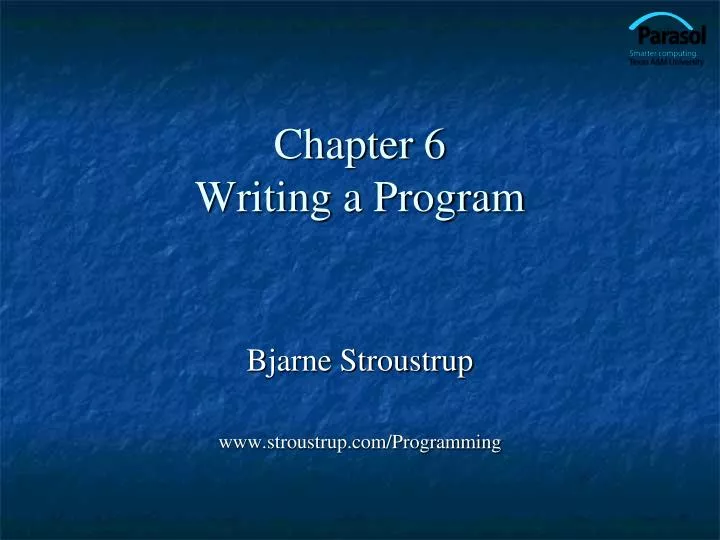 chapter 6 writing a program