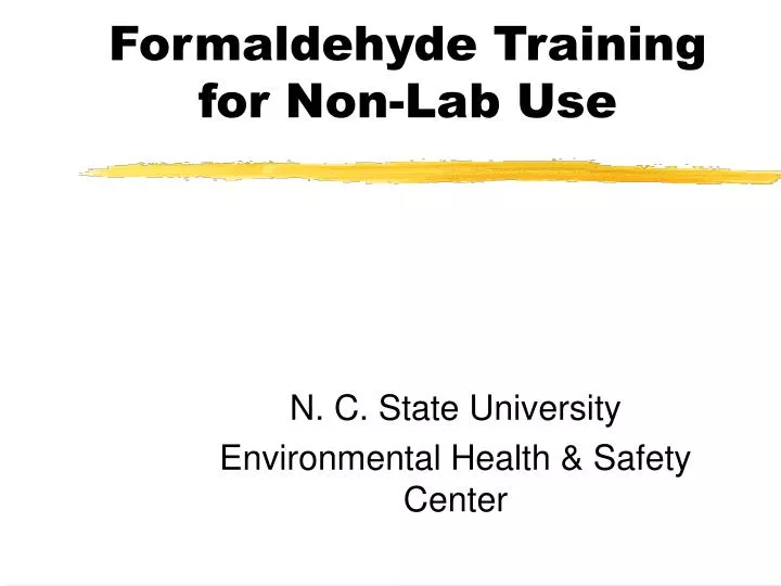 formaldehyde training for non lab use