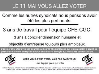 LE 11 MAI VOUS ALLEZ VOTER