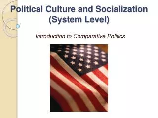 Political Culture and Socialization (System Level)
