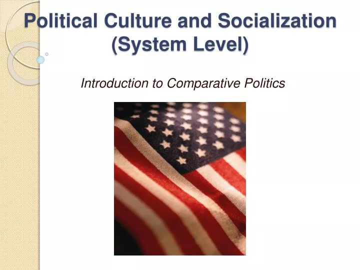 political culture and socialization system level