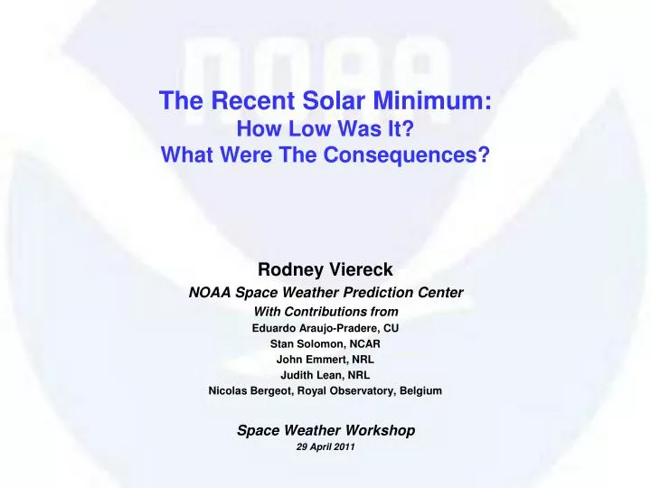 the recent solar minimum how low was it what were the consequences