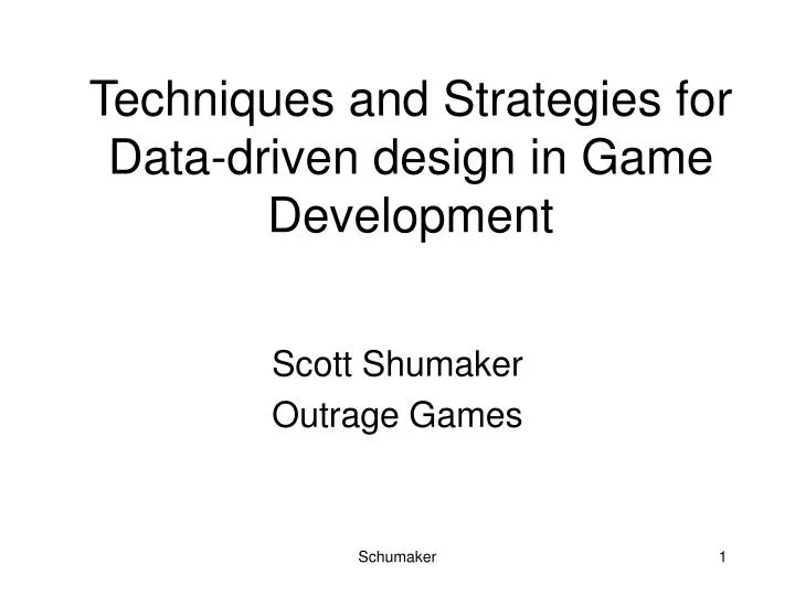techniques and strategies for data driven design in game development