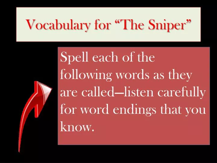 vocabulary for the sniper