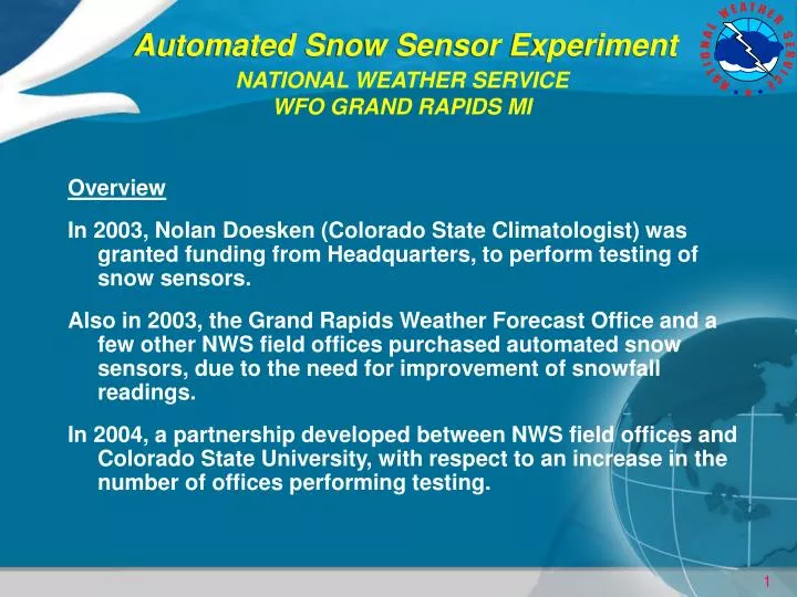 automated snow sensor experiment