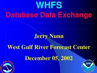 WHFS Database Data Exchange
