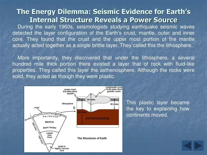 the energy dilemma seismic evidence for earth s internal structure reveals a power source