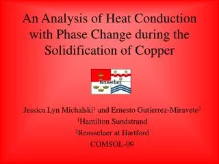 An Analysis of Heat Conduction with Phase Change during the Solidification of Copper