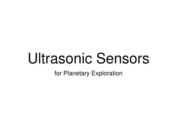 ultrasonic sensors