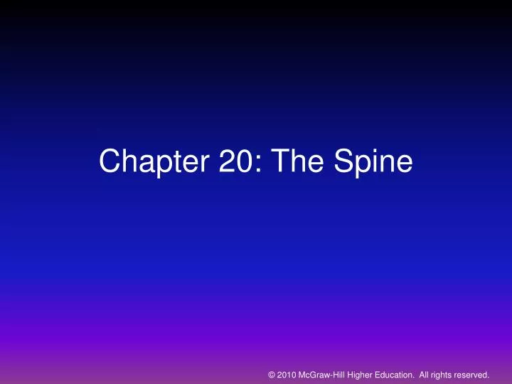 chapter 20 the spine