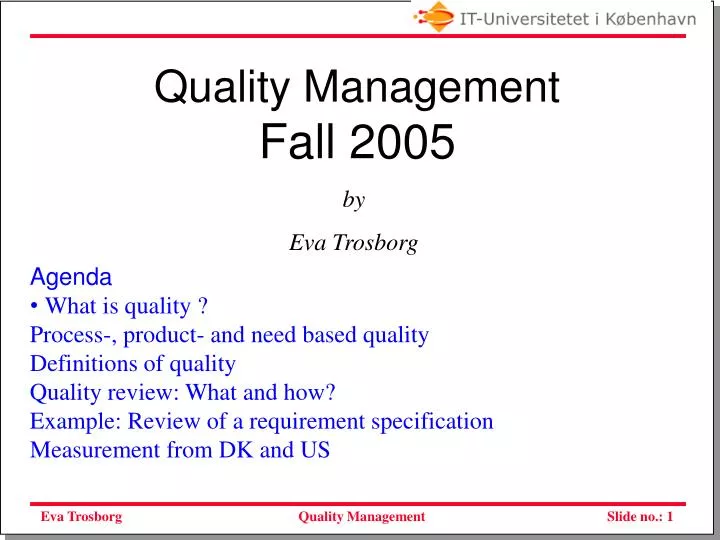 quality management fall 2005