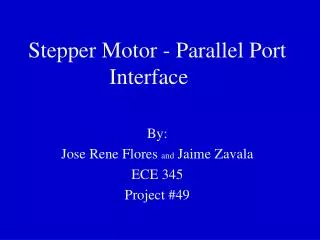 Stepper Motor - Parallel Port Interface