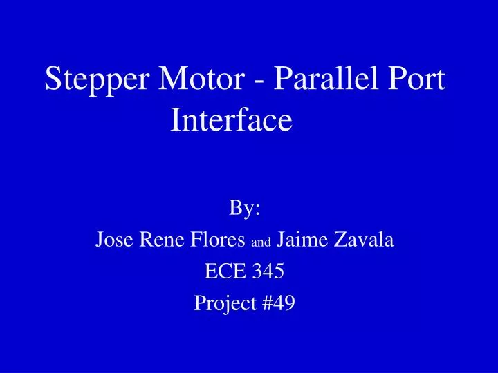 stepper motor parallel port interface