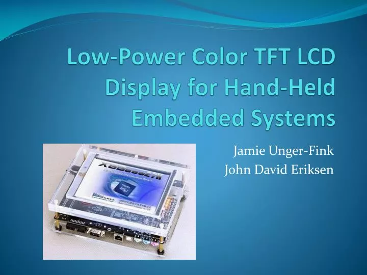 low power color tft lcd display for hand held embedded systems