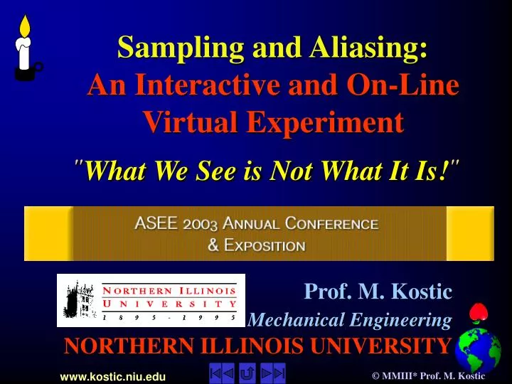 sampling and aliasing an interactive and on line virtual experiment