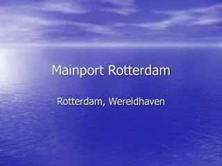 mainport rotterdam