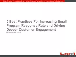 Increasing Email Program Response Rate