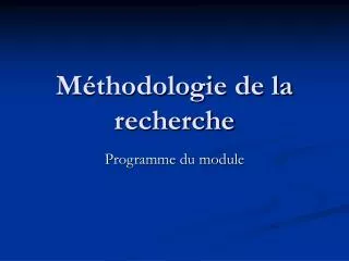 m thodologie de la recherche