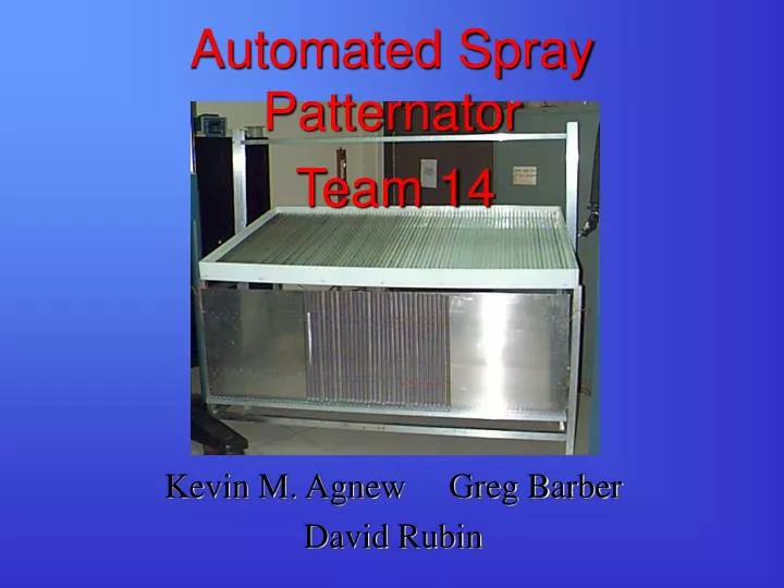 automated spray patternator