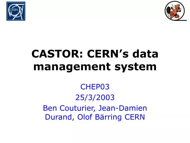 castor cern s data management system